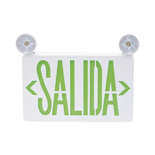 Letrero de Emergencia LED DUAL de SALIDA con Luz de Emergencia/Montaje Universal (pared, lateral o Techo)/Batería de Respaldo Incluida