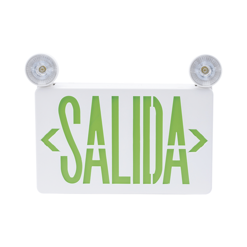 Letrero de Emergencia LED DUAL de SALIDA con Luz de Emergencia/Montaje Universal (pared, lateral o Techo)/Batería de Respaldo Incluida