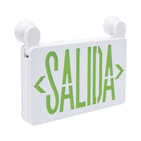 Letrero de Emergencia LED DUAL de SALIDA con Luz de Emergencia/Montaje Universal (pared, lateral o Techo)/Batería de Respaldo Incluida