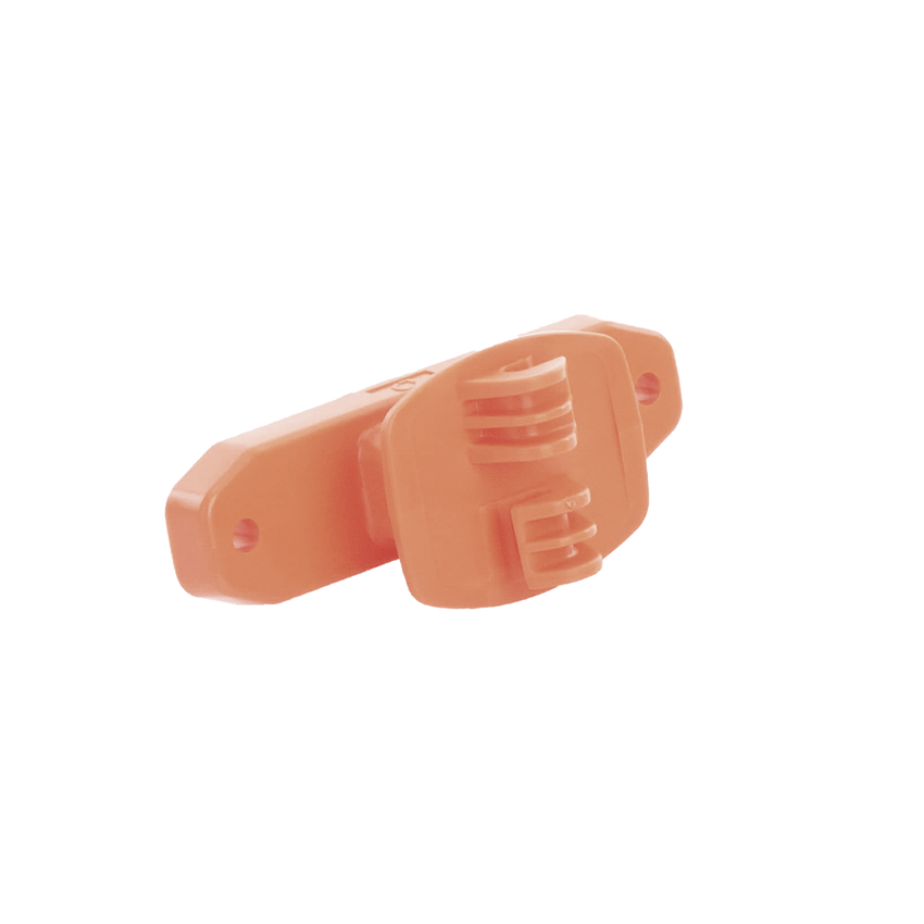 Aislador de Paso color Naranja reforzado para cercos eléctricos, resistente al clima extremoso