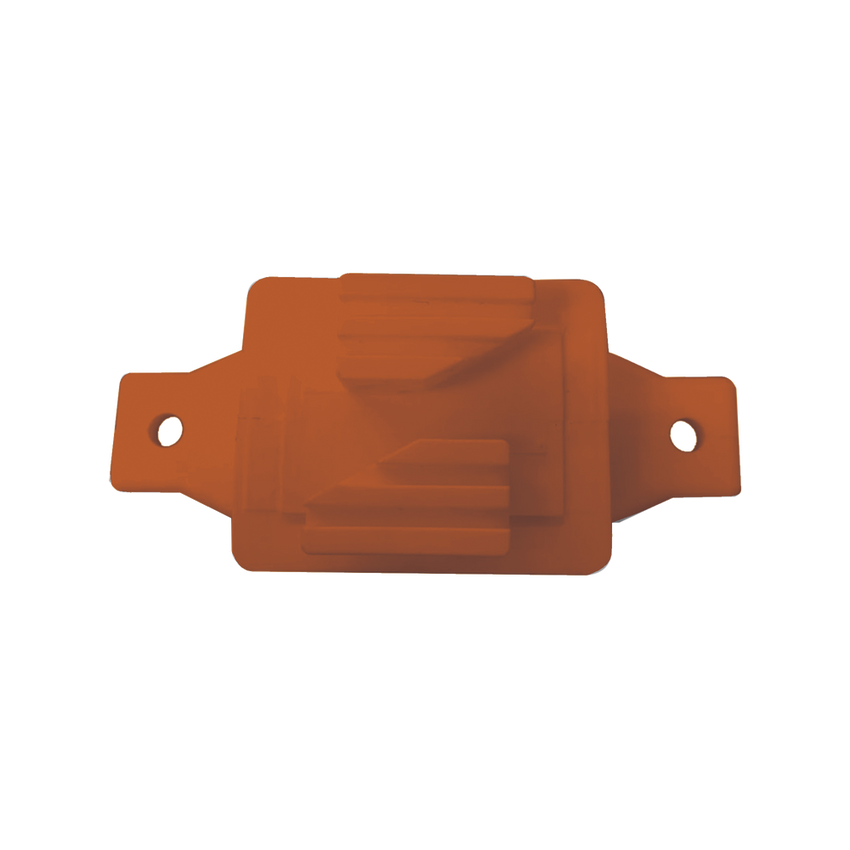 Aislador de Paso color Naranja reforzado para cercos eléctricos, resistente al clima extremoso