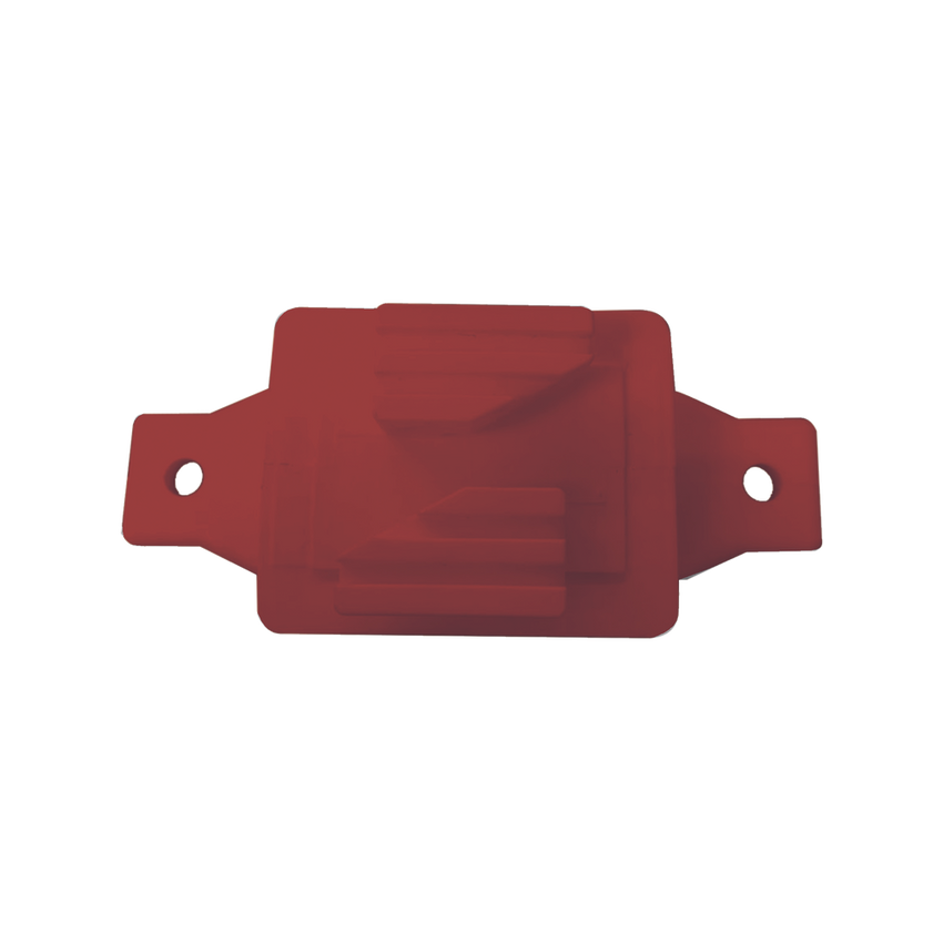 Aislador de Paso color Rojo reforzado para cercos eléctricos, resistente al clima extremoso