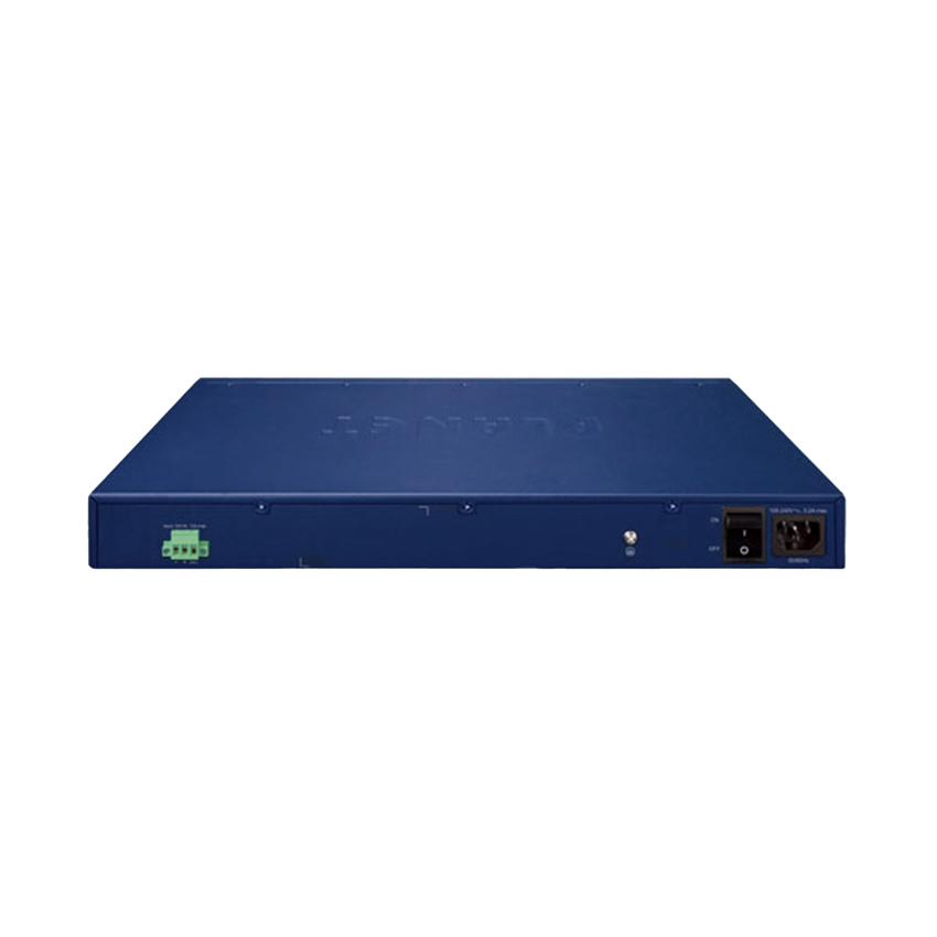 Switch Administrable Stacking Capa 3, 48 Puertos PoE Gigabit 802.3at, 6 Puertos SFP de 10 G, Entrada de Alimentación Redundante de 55 V cc.
