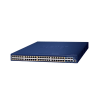 Switch Administrable Stacking Capa 3, 48 Puertos PoE Gigabit 802.3at, 6 Puertos SFP de 10 G, Entrada de Alimentación Redundante de 55 V cc.