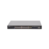Switch Administrable Stacking Capa 3, 24 Puertos PoE 802.3af/at 10/100/1000T, Hasta 370 W,  4 Puertos 10G SFP+