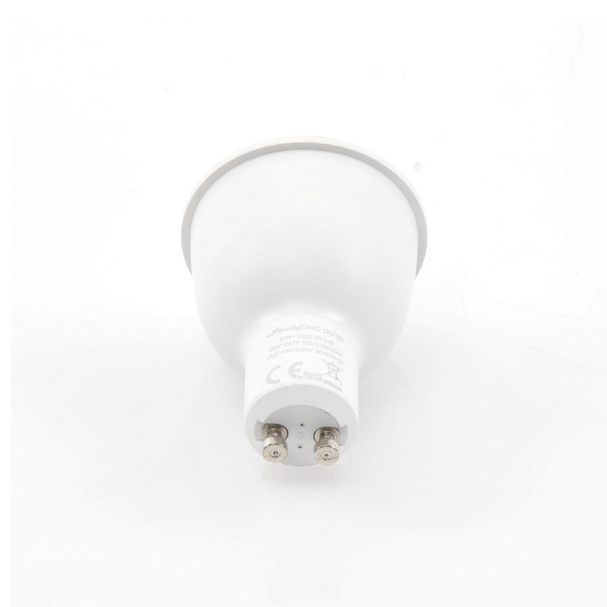 Foco tipo Gu10 inteligente con señal inalámbrica, color dual blanco y cálido, uso de App Shelly. AC 100-240V