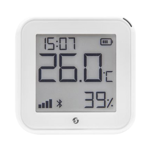 Pantalla Sensor de temperatura y humedad, inteligente e inalámbrico, integrable a la App de Shelly.