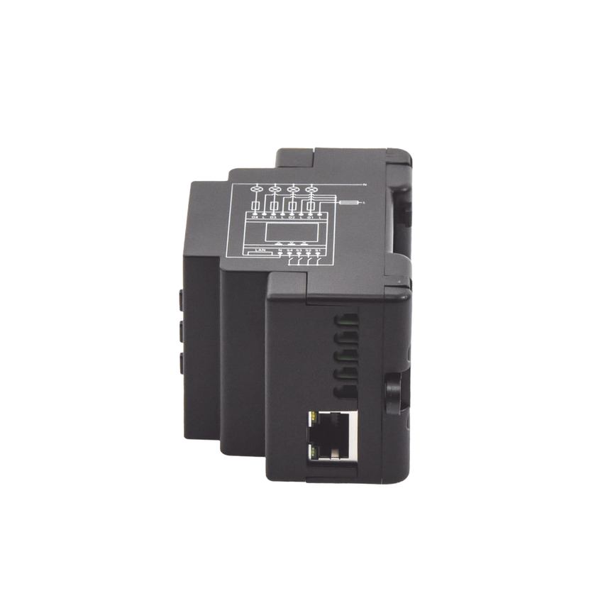 Relevador 40A inalámbrico WIFI y Ethernet / 4 canales inteligentes / 10A por canal, 110-230 V /montaje riel DIN