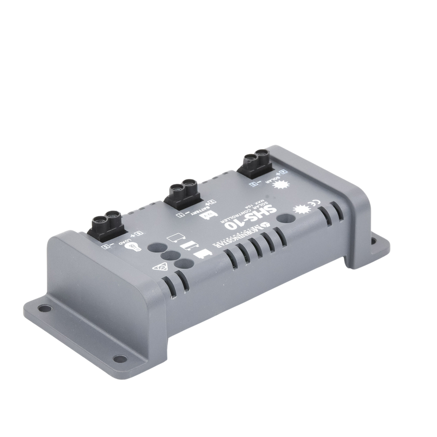 Controlador de Carga Solar PWM 10 A / 12 VCC / Desconexi�n Autom�tica / IP22 / Protecci�n Integral / Bajo Consumo 8 mA