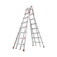 Escalera telescópica en "A" de 4.5 metros de aluminio.