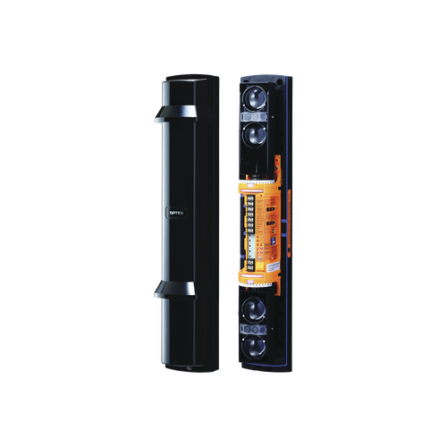 Barrera fotoelectrica de 100 metros 4 rayos  4 canales  doble modulación y control de potencia del rayo