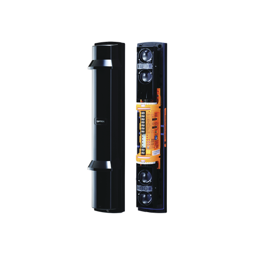 Barrera fotoelectrica de 200 metros 4 rayos  4 canales  doble modulación y control de potencia del rayo