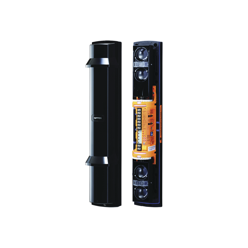 Barrera fotoelectrica de 200 metros 4 rayos  4 canales  doble modulación y control de potencia del rayo