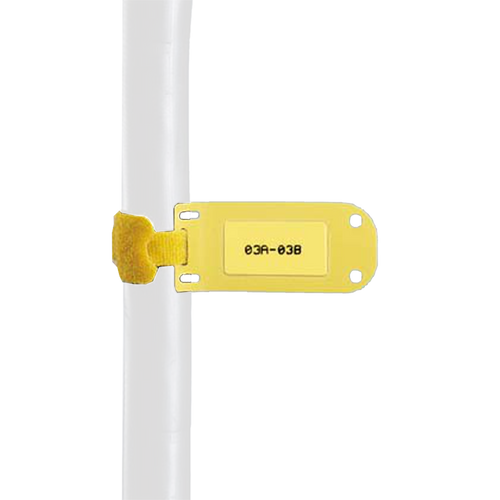 Paquete de 25 Marcadores de Identificación Autolaminados, de 33.3 x 76.2 mm, Uso Interior/Exterior, Color Amarillo
