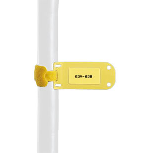 Paquete de 25 Marcadores de Identificación Autolaminados, de 33.3 x 76.2 mm, Uso Interior/Exterior, Color Amarillo