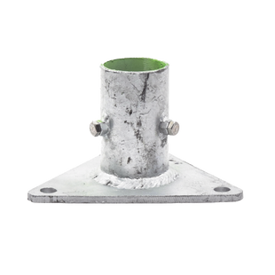 Base Triangular para Mástil de 1" a 2" con Opresores. Galvanizado por Inmersión en Caliente.