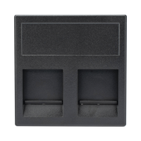 Módulo Color Grafito con 2 Espacios para Jack Keystone con Guardapolvo para las cajas de escritorio Ofiblock y Teleblock / (KB76/14)