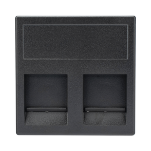 Módulo Color Grafito con 2 Espacios para Jack Keystone con Guardapolvo para las cajas de escritorio Ofiblock y Teleblock / (KB76/14)