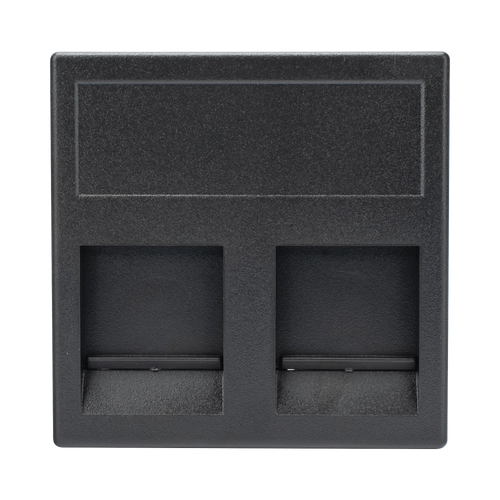 Módulo Color Grafito con 2 Espacios para Jack Keystone con Guardapolvo para las cajas de escritorio Ofiblock y Teleblock / (KB76/14)