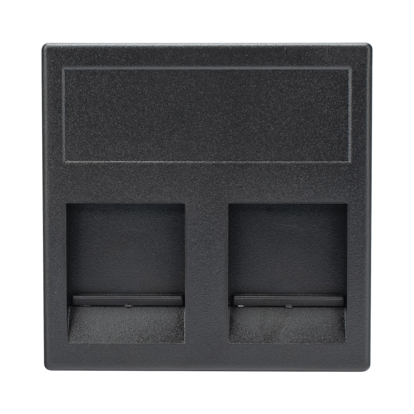 Módulo Color Grafito con 2 Espacios para Jack Keystone con Guardapolvo para las cajas de escritorio Ofiblock y Teleblock / (KB76/14)