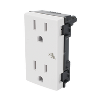 Módulo Dúplex de Contactos Eléctricos 10A 127V Color Blanco / Compatible con Cajas para Pavimento SM-CPAV-2 y SM-CPAV-4 / Requiere Adaptador SM-ADAP-FP para Fijación / Modelo 25424-30