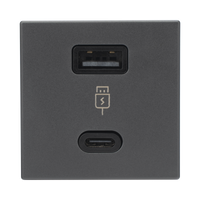 (K126F/14) 2x USB TIPO A+C 5VCD 4,2A Color Grafito