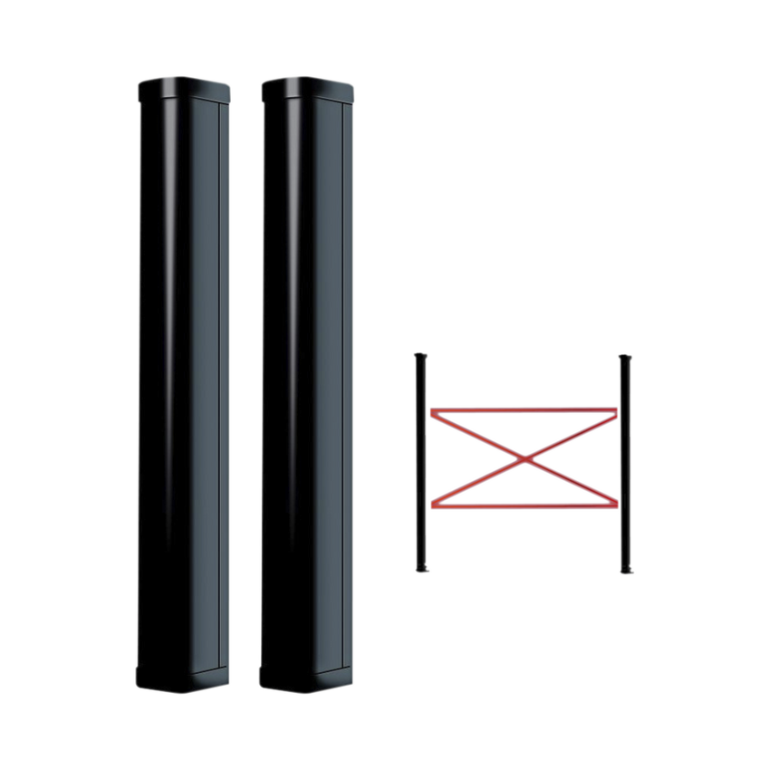 Detector Fotoeléctrico de 100 cm de Altura / Tipo Cortina para Detección Perimetral / Baterías de respaldo / Cobertura de 100 metros en exterior / Alimentación a 110/220VAC / 100 cm de Alto