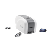 Kit Impresora de tarjetas PVC/ Una Cara /incluye: 2 x Ribbons, 100 Tarjetas PVC, Software, Kit Limpieza, Garantia 3 Años, Mascara de Seguridad UV