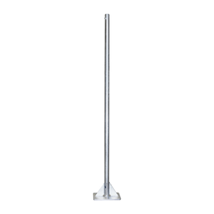 Mástil de 2 metros de 2" Diámetro, con Opresor, Base Soldada . Galvanizado por Inmersión en Caliente.