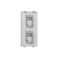 Placa Plana de Voz y Datos con Guardapolvo para 2 RJ45 / Color Blanco / 2 Puertos para Jacks Keystone / Compatible con Cajas de Pavimento SM-CPAV-2 y SM-CPAV-4 / Modelo S76B/9