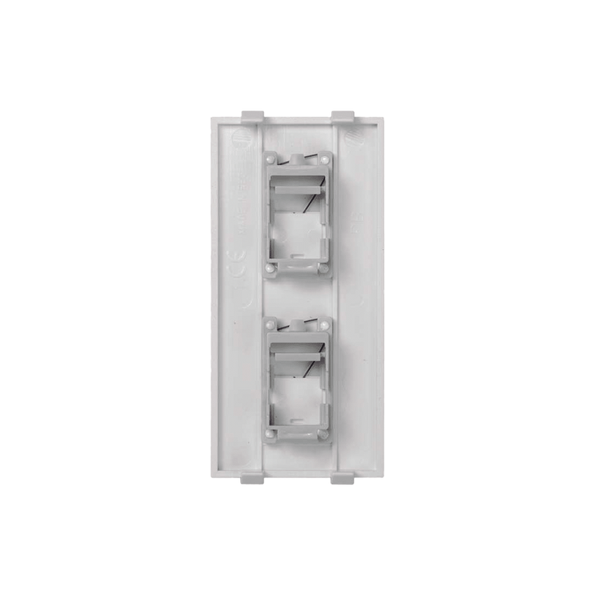 Placa Plana de Voz y Datos con Guardapolvo para 2 RJ45 / Color Blanco / 2 Puertos para Jacks Keystone / Compatible con Cajas de Pavimento SM-CPAV-2 y SM-CPAV-4 / Modelo S76B/9