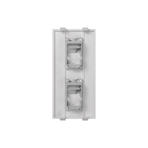 Placa Plana de Voz y Datos con Guardapolvo para 2 RJ45 / Color Blanco / 2 Puertos para Jacks Keystone / Compatible con Cajas de Pavimento SM-CPAV-2 y SM-CPAV-4 / Modelo S76B/9