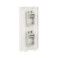 Placa Plana de Voz y Datos con Guardapolvo para 2 RJ45 / Color Blanco / 2 Puertos para Jacks Keystone / Compatible con Cajas de Pavimento SM-CPAV-2 y SM-CPAV-4 / Modelo S76B/9
