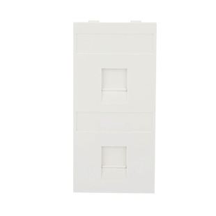 Placa Plana de Voz y Datos con Guardapolvo para 2 RJ45 / Color Blanco / 2 Puertos para Jacks Keystone / Compatible con Cajas de Pavimento SM-CPAV-2 y SM-CPAV-4 / Modelo S76B/9