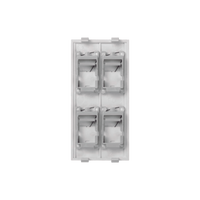 Placa Plana de Voz y Datos con Guardapolvo para 4 RJ45 / Color Blanco / 4 Puertos para Jacks Keystone / Compatible con Cajas de Pavimento SM-CPAV-2 y SM-CPAV-4 / Modelo S76C/9
