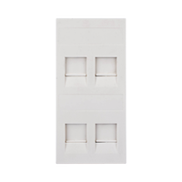 Placa Plana de Voz y Datos con Guardapolvo para 4 RJ45 / Color Blanco / 4 Puertos para Jacks Keystone / Compatible con Cajas de Pavimento SM-CPAV-2 y SM-CPAV-4 / Modelo S76C/9