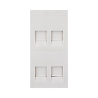 Placa Plana de Voz y Datos con Guardapolvo para 4 RJ45 / Color Blanco / 4 Puertos para Jacks Keystone / Compatible con Cajas de Pavimento SM-CPAV-2 y SM-CPAV-4 / Modelo S76C/9