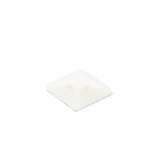 Montaje-Sujetador Adhesivo STRONGHOLD de 4 Vías de 1" x 1" x 1/4", Color Natural,  Nylon 6.6 Retardante de Llamas V-2, Paquete de 100pz