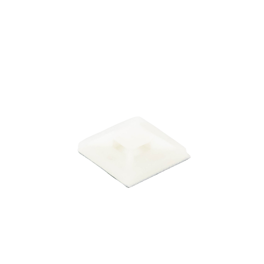 Montaje-Sujetador Adhesivo STRONGHOLD de 4 Vías de 1" x 1" x 1/4", Color Natural,  Nylon 6.6 Retardante de Llamas V-2, Paquete de 100pz