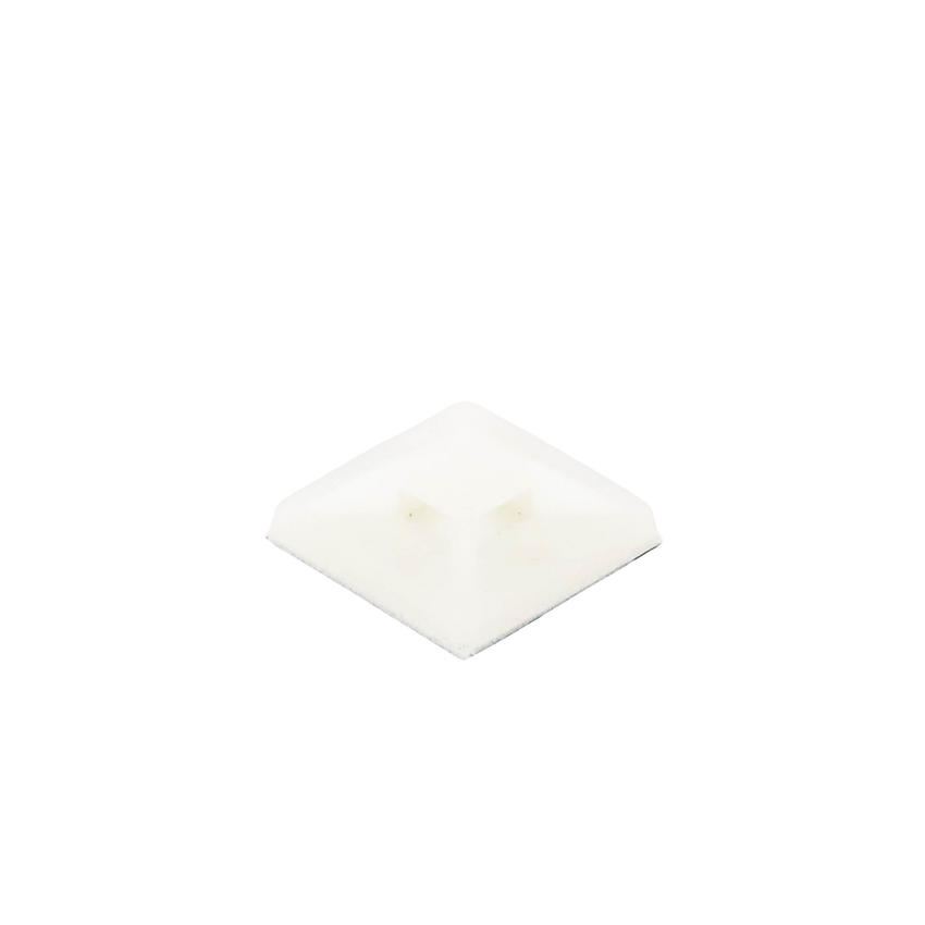 Montaje-Sujetador Adhesivo STRONGHOLD de 4 Vías de 1" x 1" x 1/4", Color Natural,  Nylon 6.6 Retardante de Llamas V-2, Paquete de 100pz