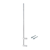 Mástil Liviano de Pared de 1.5 m (Diam. 1-1/4") con Cejas de Fijación  Soldadas, ¡No se gira! Incluye Taquetes para instalación.