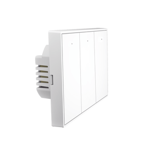 Interruptor On/Off panel táctil touch inalámbrico ZigBee Plus 3 botones. Compatible Control Akubela