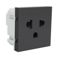 Módulo para Tomacorriente Euroamericano / Color Grafito / 45x45 mm (1.77 x 1.77 Pulgadas) / Compatible con Torres y Cajas para Escritorio de la Marca Simon