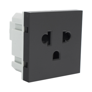Módulo para Tomacorriente Euroamericano / Color Grafito / 45x45 mm (1.77 x 1.77 Pulgadas) / Compatible con Torres y Cajas para Escritorio de la Marca Simon
