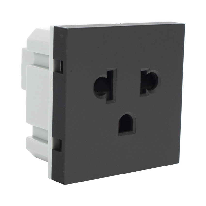Módulo para Tomacorriente Euroamericano / Color Grafito / 45x45 mm (1.77 x 1.77 Pulgadas) / Compatible con Torres y Cajas para Escritorio de la Marca Simon