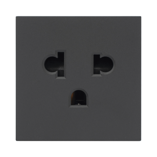 Módulo para Tomacorriente Euroamericano / Color Grafito / 45x45 mm / Compatible con Torres y Cajas para Escritorio de la Marca SIMON