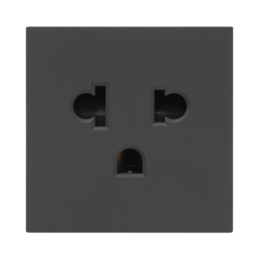 Módulo para Tomacorriente Euroamericano / Color Grafito / 45x45 mm / Compatible con Torres y Cajas para Escritorio de la Marca SIMON