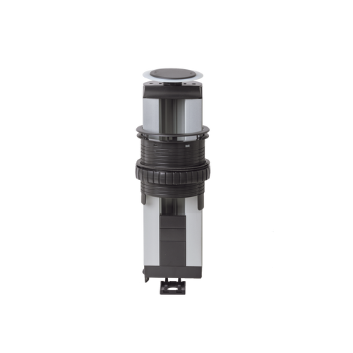 Teleblock Simon K45 para Voz, Datos, Multimedia o Contactos Eléctricos / Capacidad para 4 Módulos K45 / Apertura Manual con Tapa Abatible / Instalación en Mobiliario de Oficina o Comercial /  (KTL204CM)