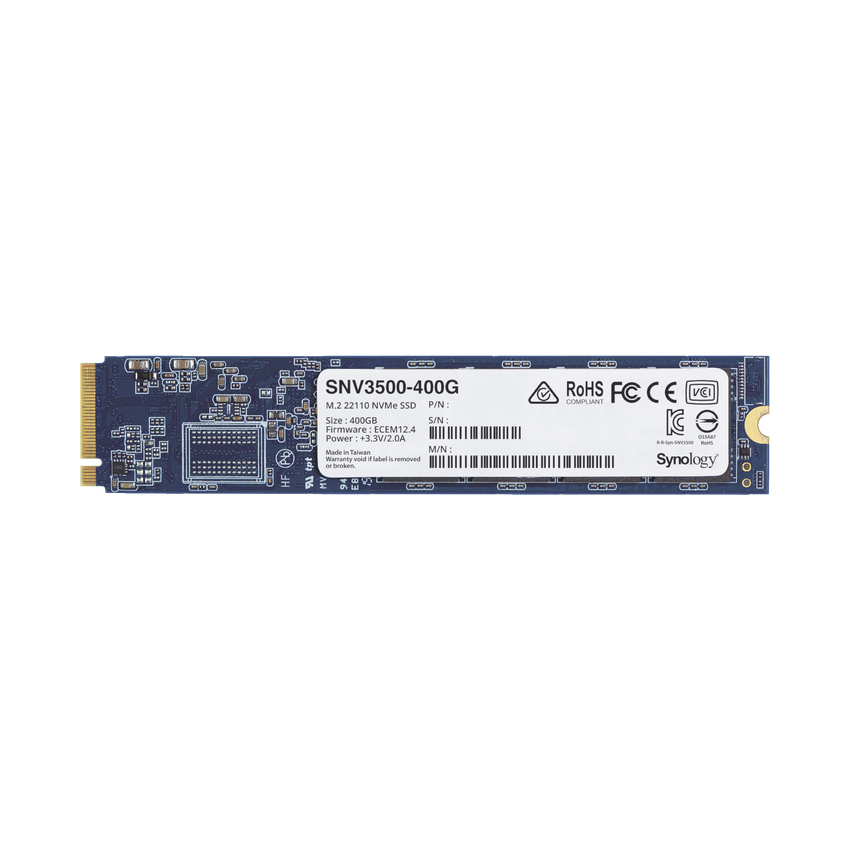 SSD 400GB NVMe M.2 22110, diseñada para Synology NAS con ranuras M.2 integradas