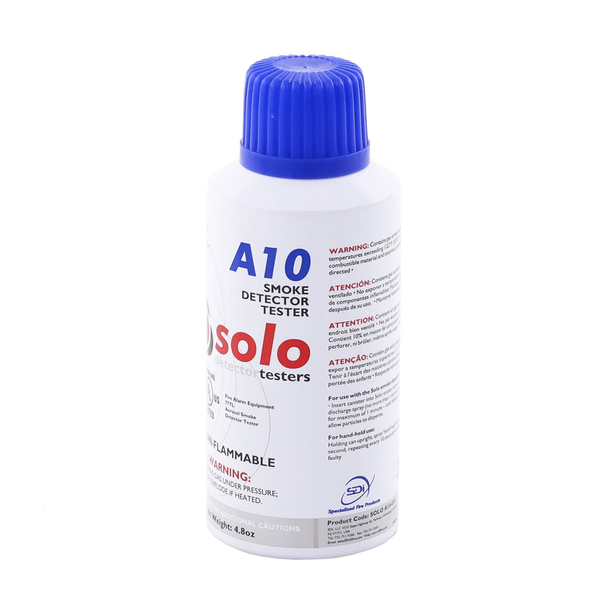 Lata De Humo Sintético En Aerosol Para Prueba De Detectores Puntuales, No Tóxico, No Inflamable, Libre De Silicona, 100%Biodegradable, No Contamina Los Detectores, Uso Manual o En Dispensadores SOLO-330/SOLO-332, Listado UL